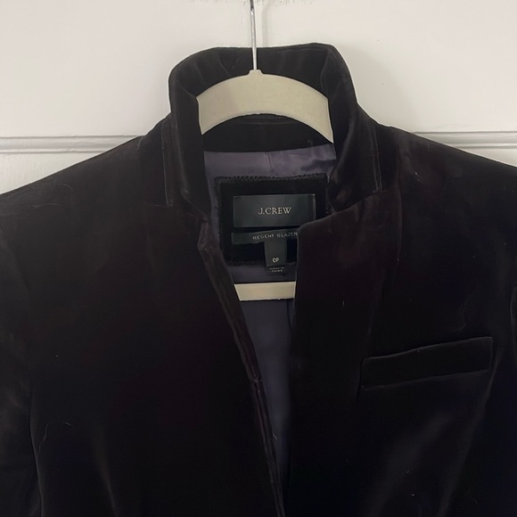 J. Crew Women’s 0P Black Velvet Blazer Single Front Button Lined - Picture 2 of 14